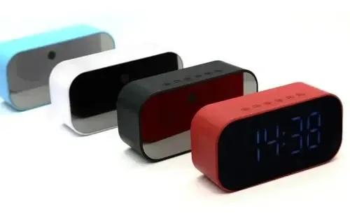 Caixa De Som Rádio Relógio Duplo Despertador Fm Bluetooth Cor Branco