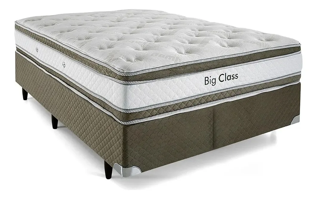 Conjunto: Box + Colchão Herval Big Class - Queen 158x198x70 Verde