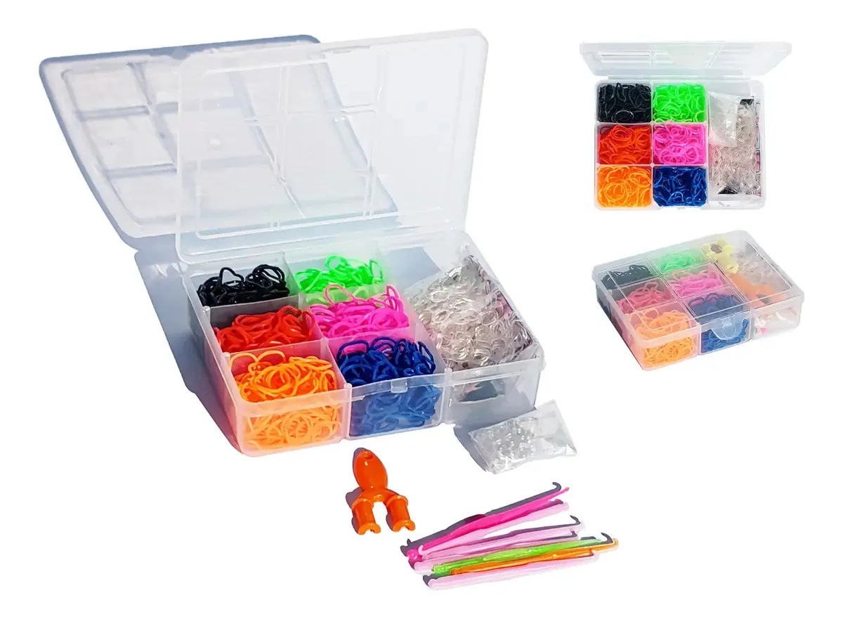 Loom Band Fabrica Pulseira Elástico Clips Régua Maleta Cor Colorido Desenho Do Tecido Colorido