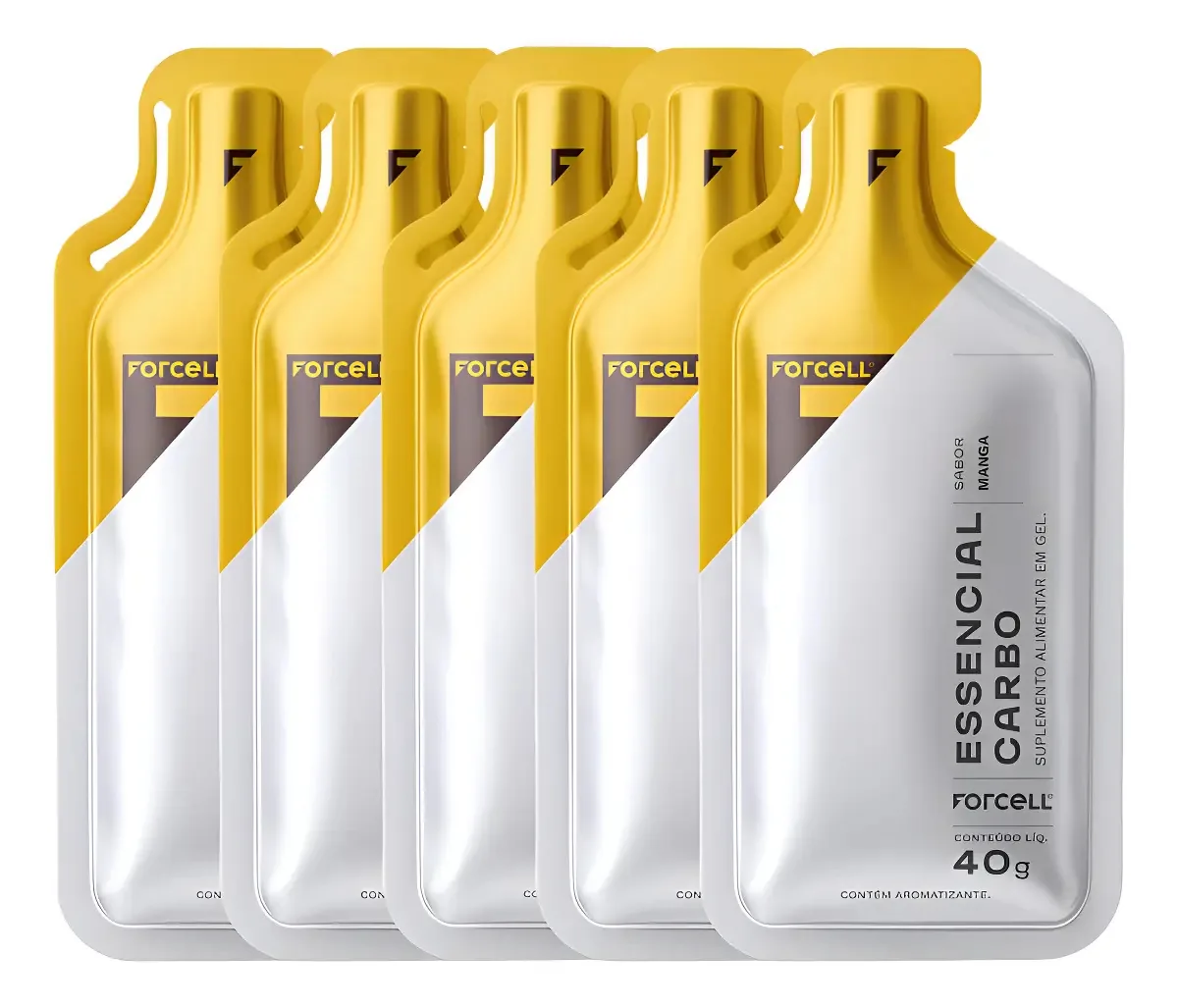 Carboidrato Forcell Essencial Carbo Gel Manga Kit 5 Sachês 40g