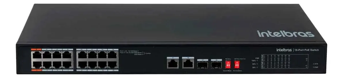 Switch Desktop 16 Portas Fast Poe 2p Giga 2p Sfp Combo Sf 1822 Hi Poe Intelb