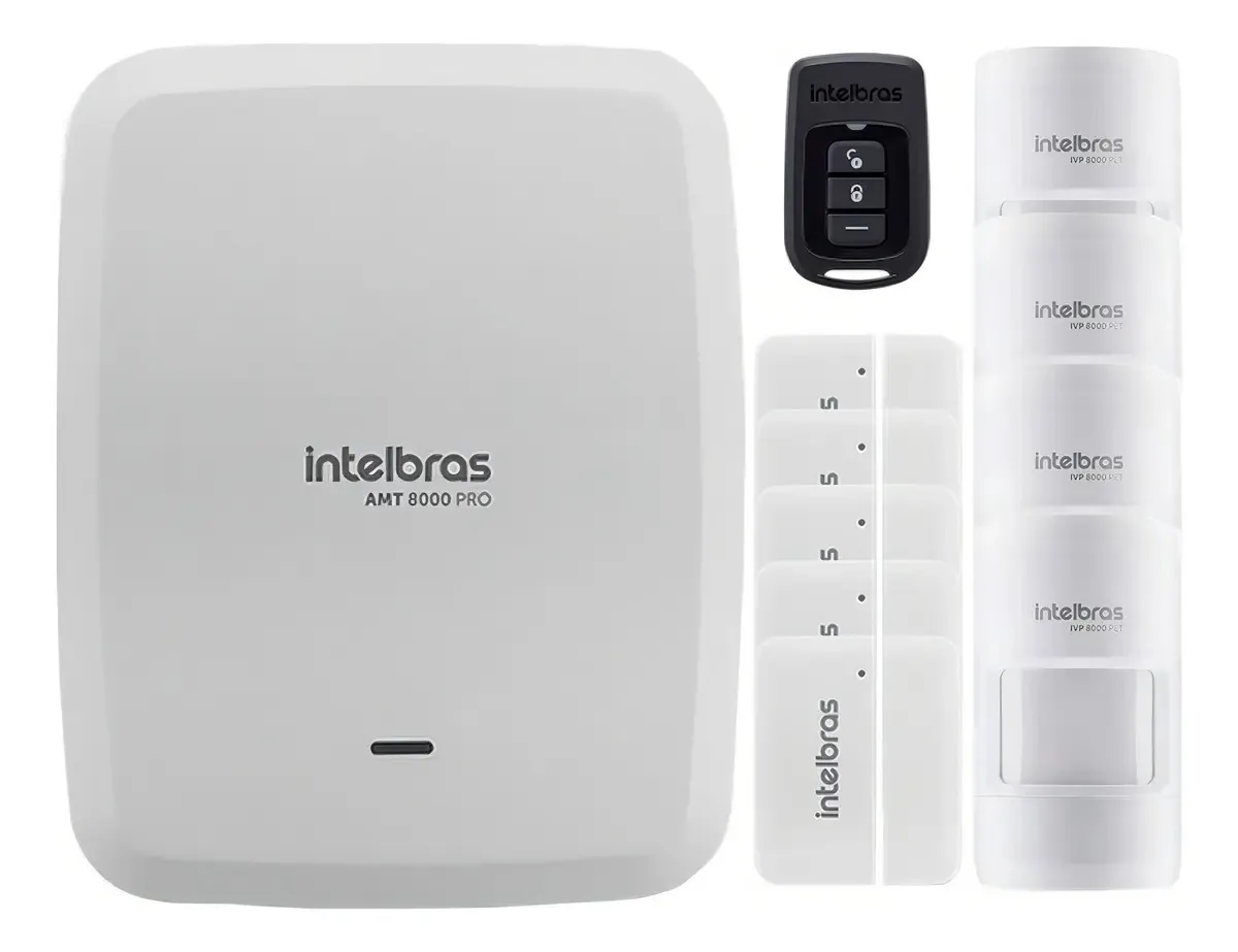 Alarme Intelbras Amt 8000 Pro Wifi 5 Sensores Porta 4 Infra Cor Branco