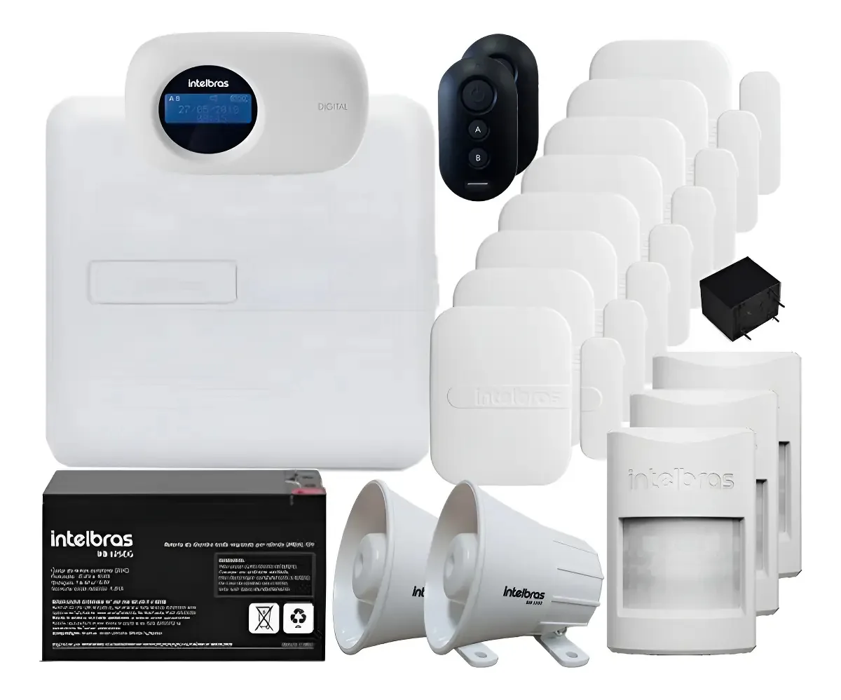 Alarme Intelbras Cloud - Smart Kit Amt 2018e Net 11 Sensores Cor Branco