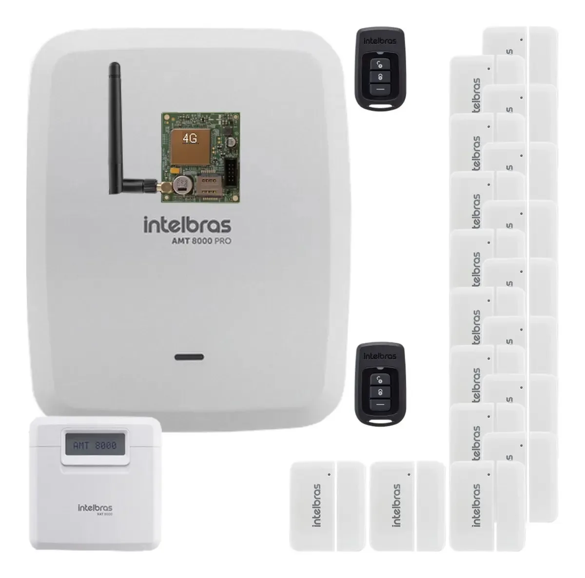 Alarme Intelbras Amt 8000 Pro Gsm/4g Wi-fi 18 Sensores Porta Branco