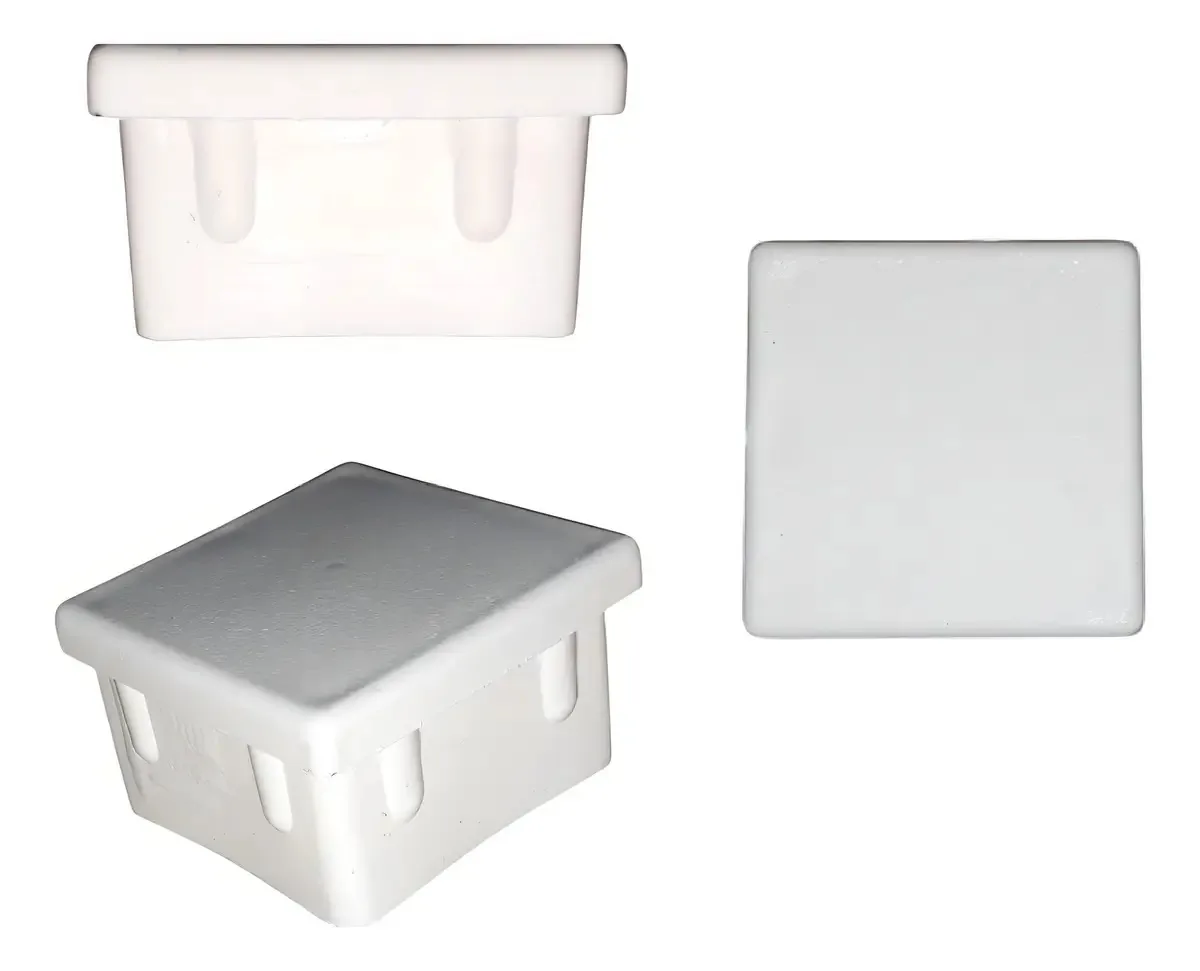 Tampa Ponteira Plástico Quadrada FAF 30x30mm Branco 50un