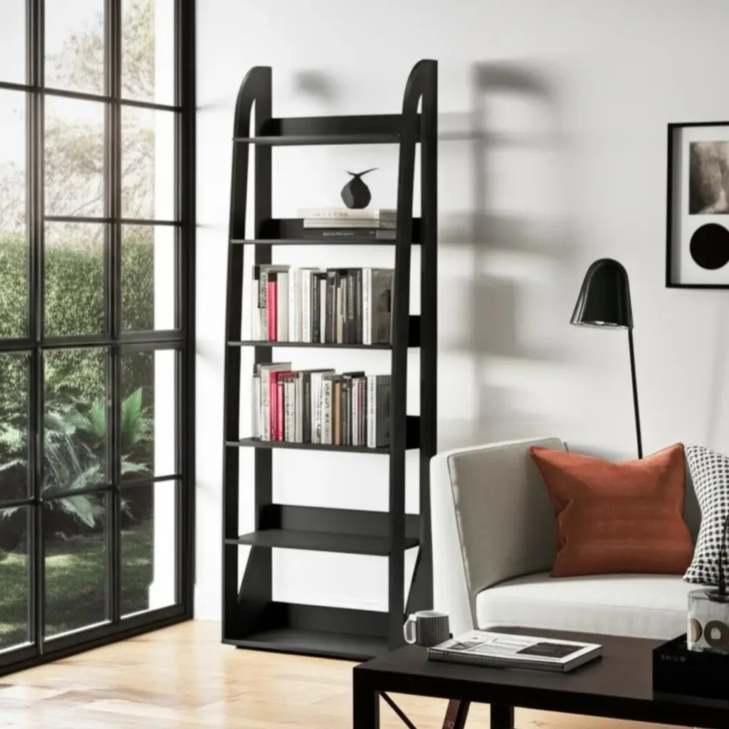 Estante Para Livros Floripa 5 Prateleiras Preto - Artely