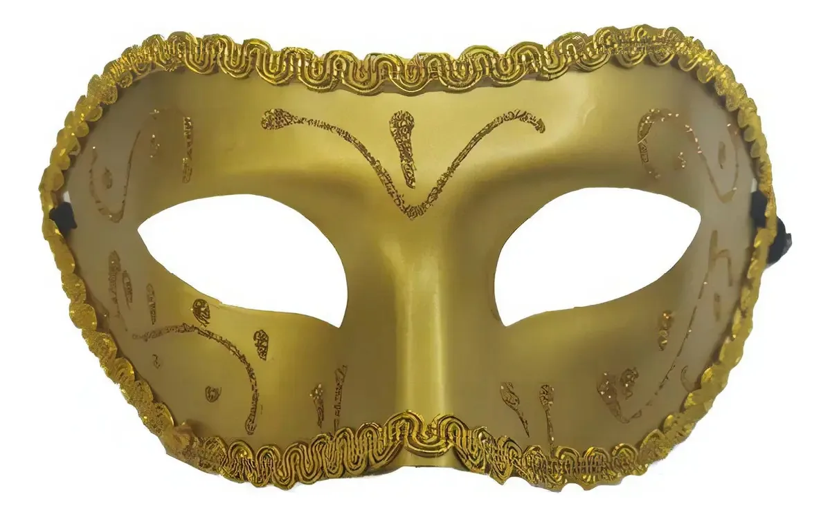130 Belíssimas Máscaras Festa Carnaval Modelo Veneza Dourada