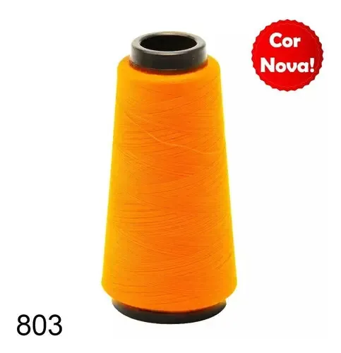 Kron Thread Cone Costura Reta 120 Cor Laranja Neon