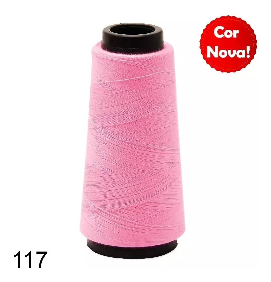 Linha Para Costura Reta Kron 120-1500mts Máquina De Costura Cor 117- Fuchsia