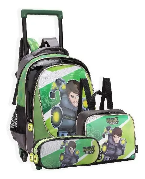 Kit Mochilete + Estojo + Lancheira Infantil Denlex Com Alça