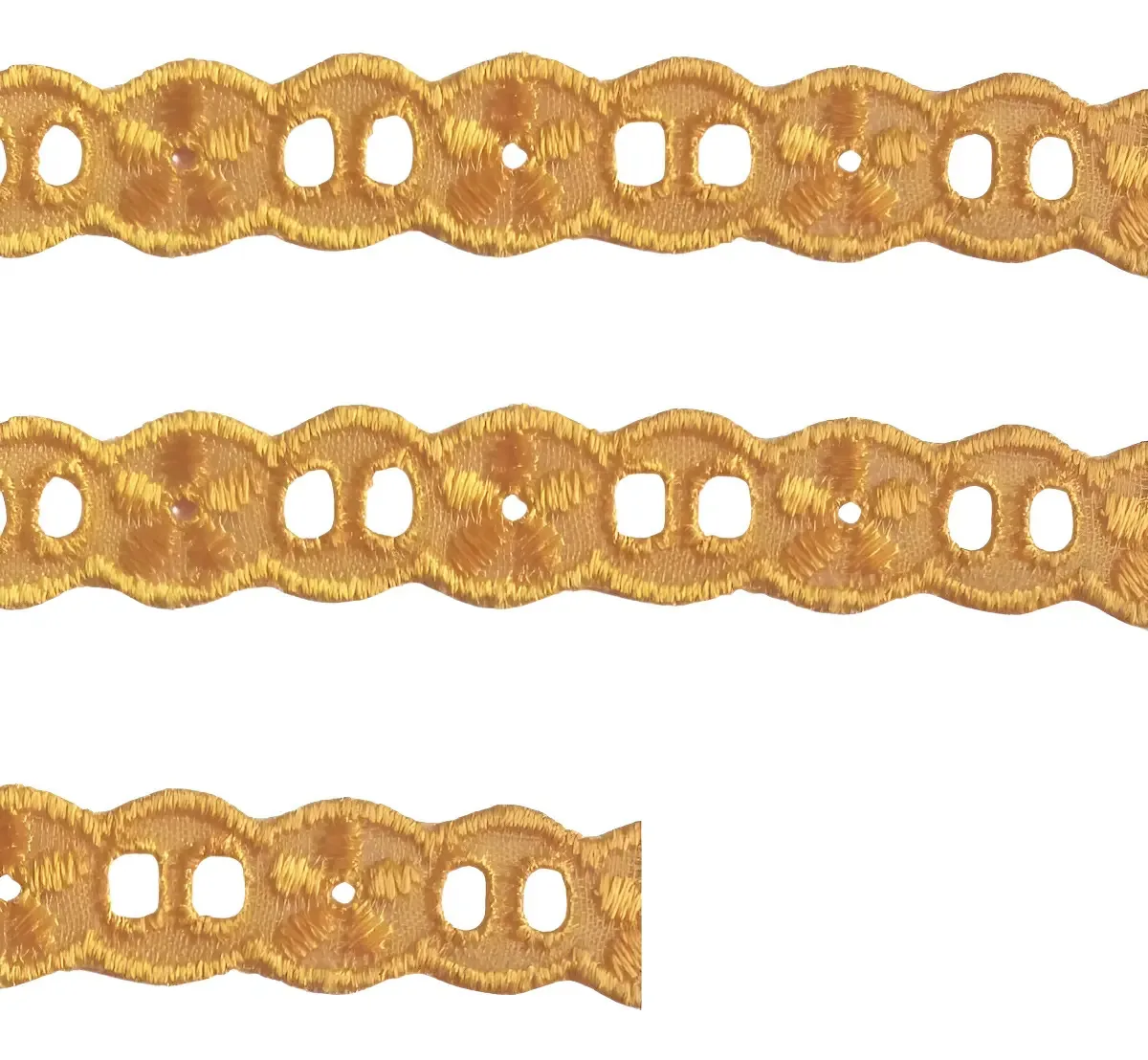 Bordado Inglês Trader Amarelo Ouro 1,5cm Passafita 13,7m Lese
