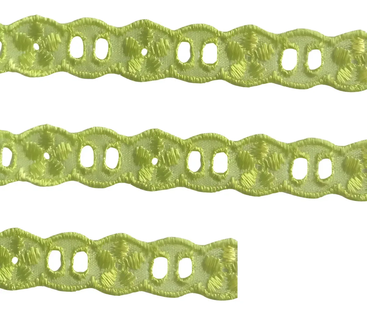 Bordado Inglês 15mm 1370cm Verde-limão Passafita Lese Trader