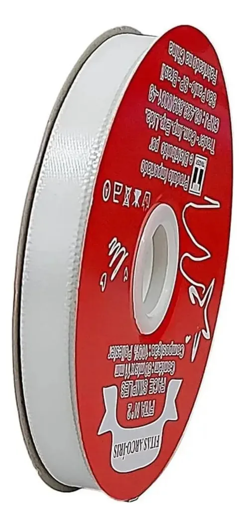 Fita Cetim Trader Cetim N°3 15mm Branco 50m 100% Poliéster