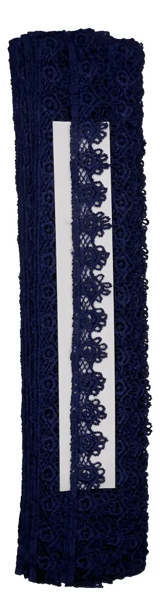 Renda Guipir Poliester Azul Marinho 20mm 13,7m Trader