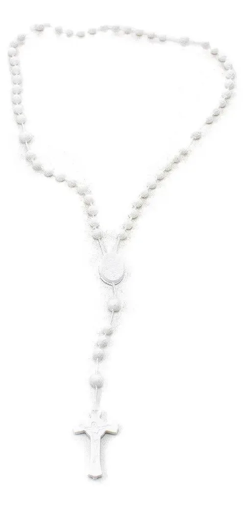 Kit 12 Terços Plástico 5mm Branco