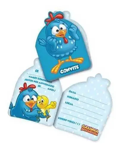 Convite Galinha Pintadinha C/8