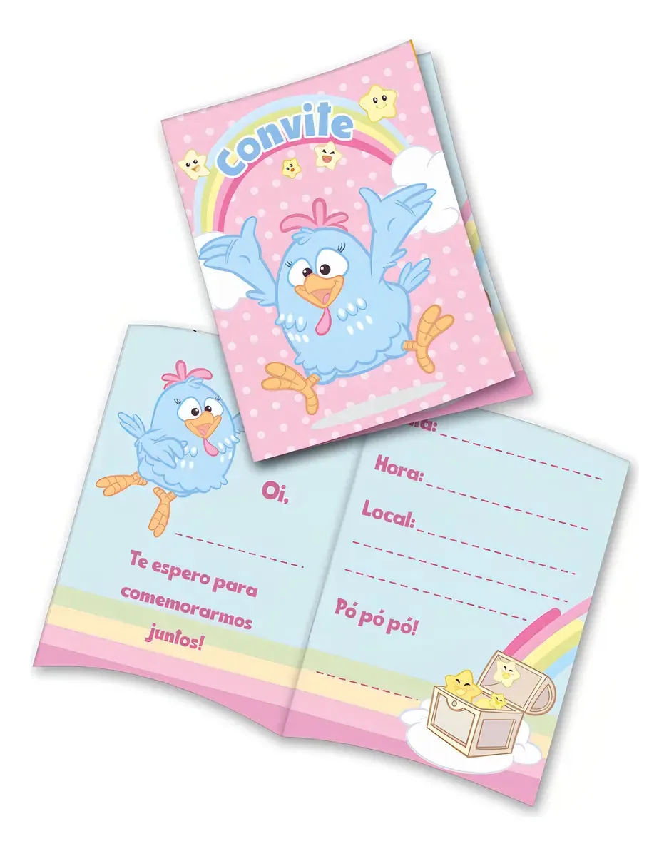Festcolor Convite Galinha Pintadinha Candy Contem 8 Unidades