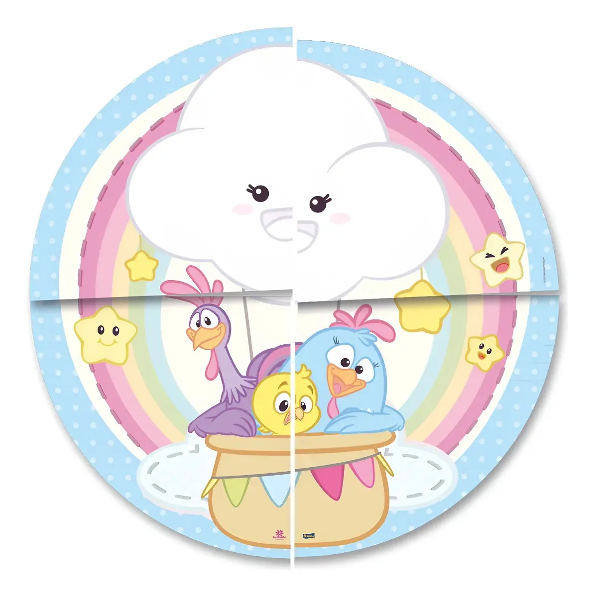 Festcolor Painel 4 Laminas Galinha Pintadinha Candy