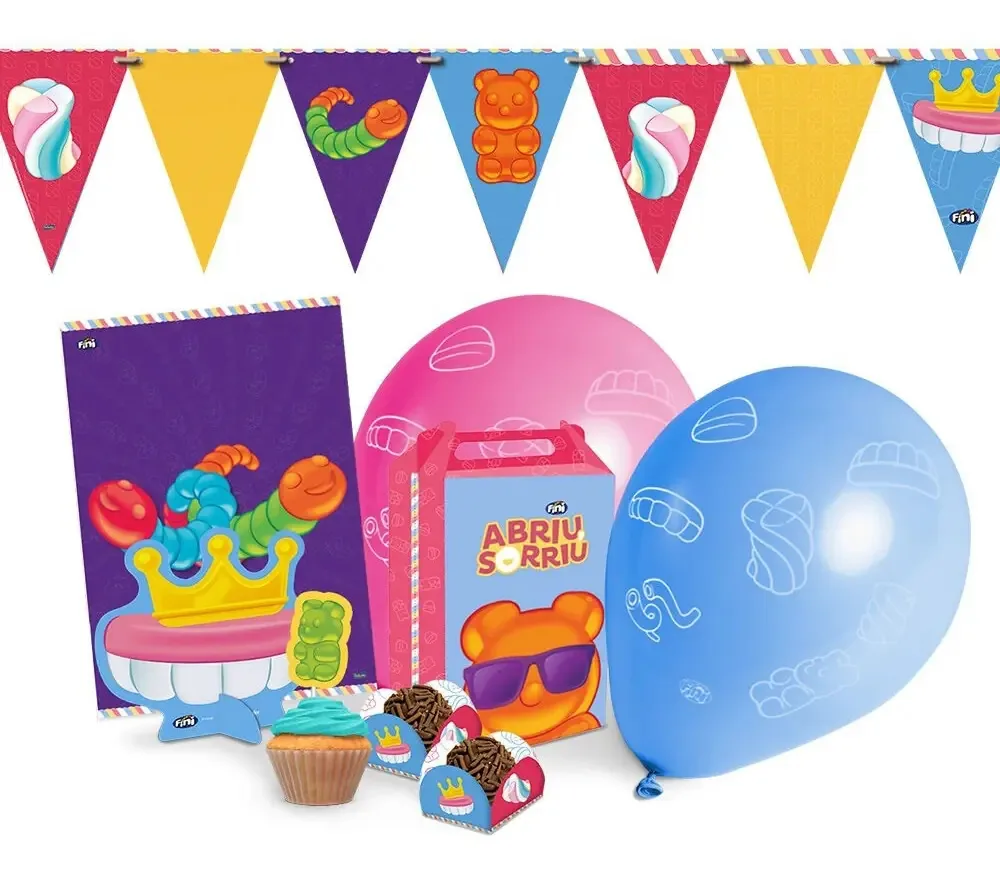 Kit Fini Festa Só Um Bolinho Decoração Aniversário