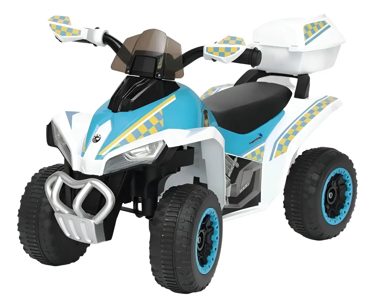 Mini Moto Quadriciclo Elétrico 6v Infantil Branco C/