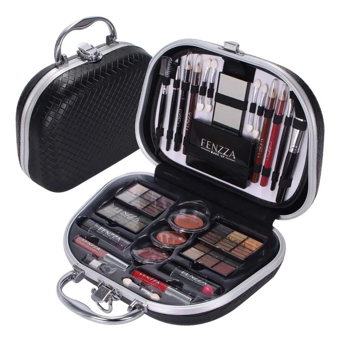 Maleta Fenzza Preta Com Kit De Maquiagem Km05 1un