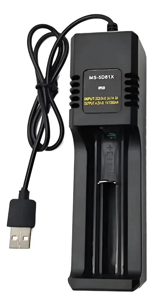 Carregador Bateria Li Ion Usb Lanterna Tática E Mergulho
