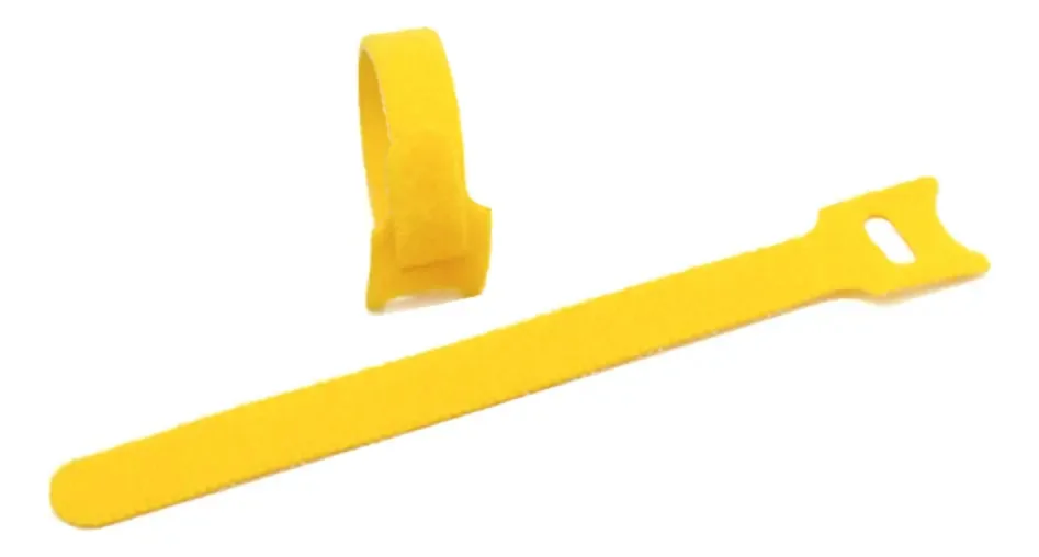 50 Abraçadeiras 30cm Crepe Enrolar Fios Organizador De Cabos Cor Amarelo