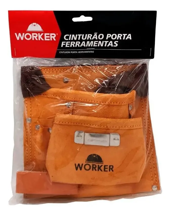 Cinto Porta Ferramentas 5 Bolsos Em Couro Worker - 340588 Cor Marrom