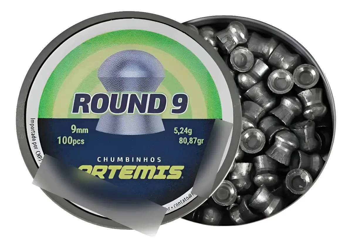 Chumbinhos Artemis 9mm - Caça E Tiro 100 Un. Premium