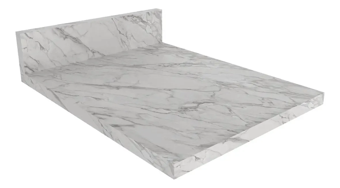 Tampo Mdp 25mm P/ Balcão De Cozinha 40cm Multimóveis Cr20419 Cor Mármore Branco