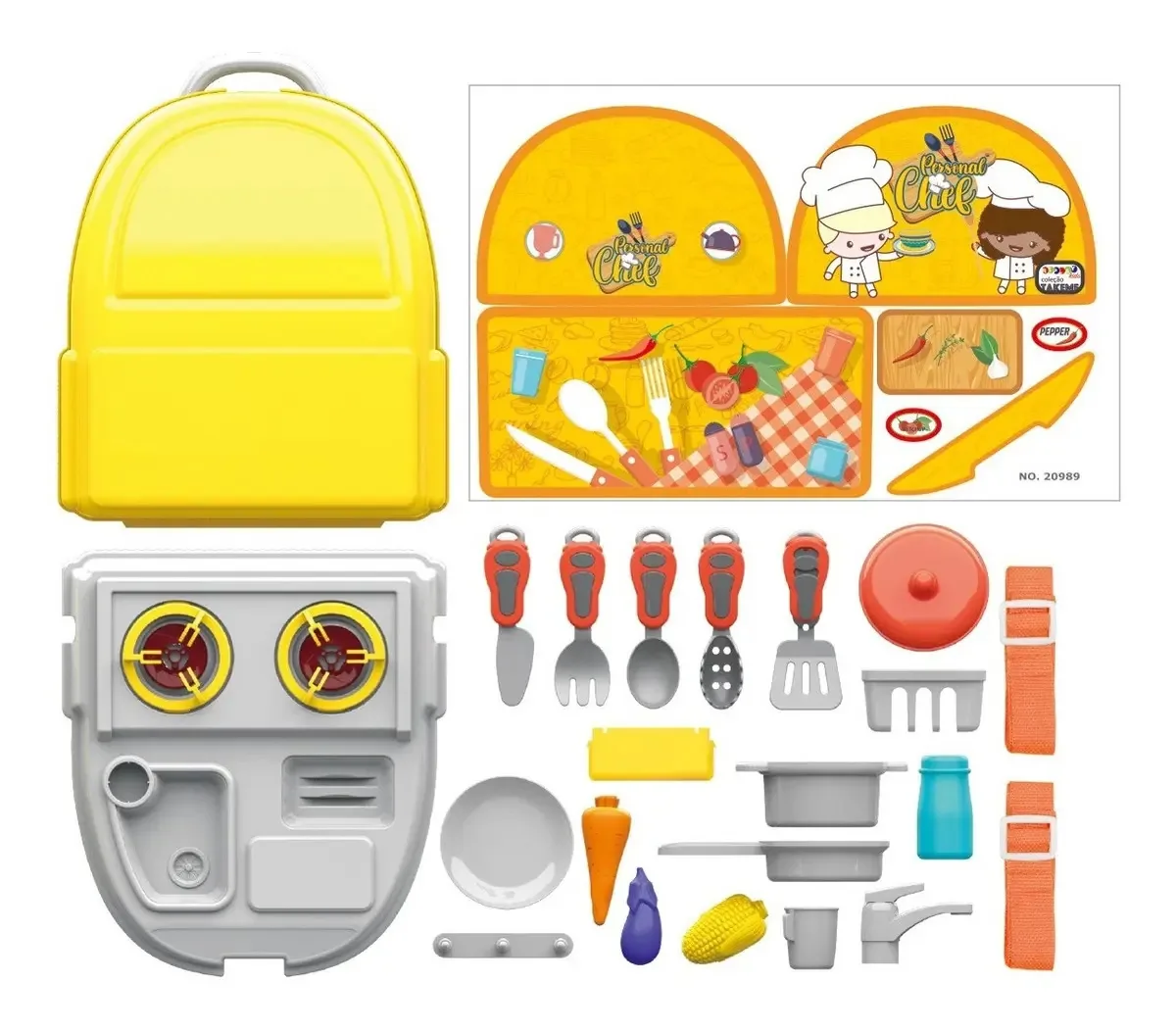 Kit Cozinha Infantil Brinquedo Menina Mini Chef Replaykids Amarillo