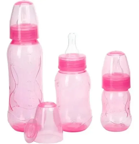 Kit 3 Mamadeiras Barata 80/150/240ml Rosa - Kitstar