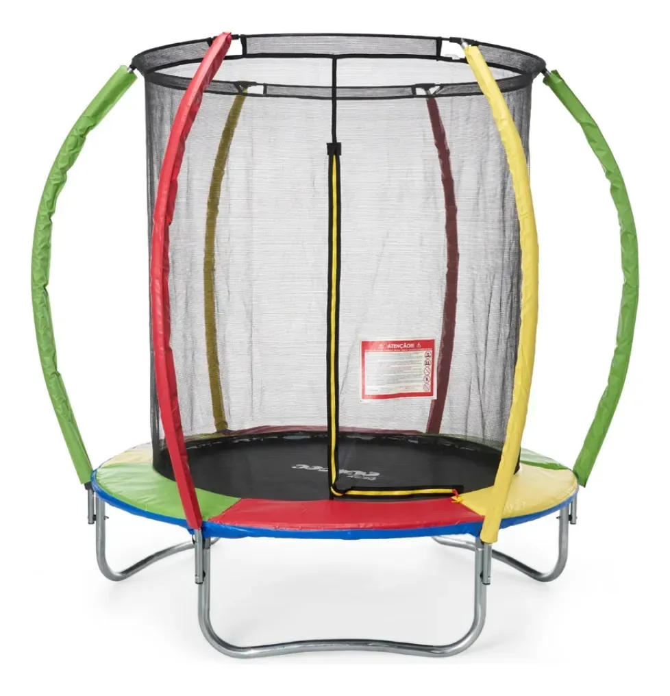 Cama Elástica Replay Kids Trampolim Pula Pula 2.44 m Com Rede De Proteção E Proteção UV
