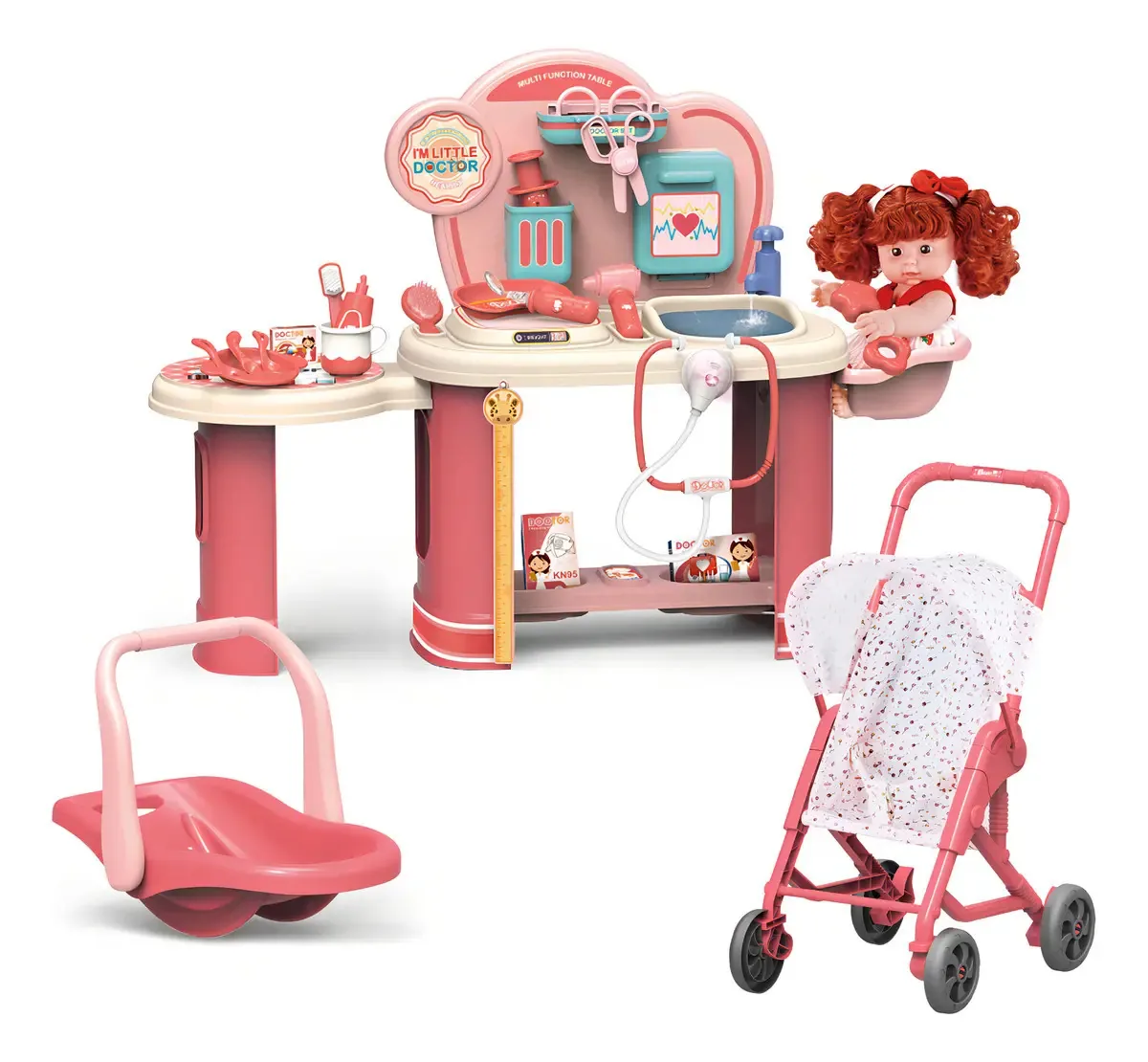 Bancada Infantil Doutora Com Carrinho E Boneca Replay Kids