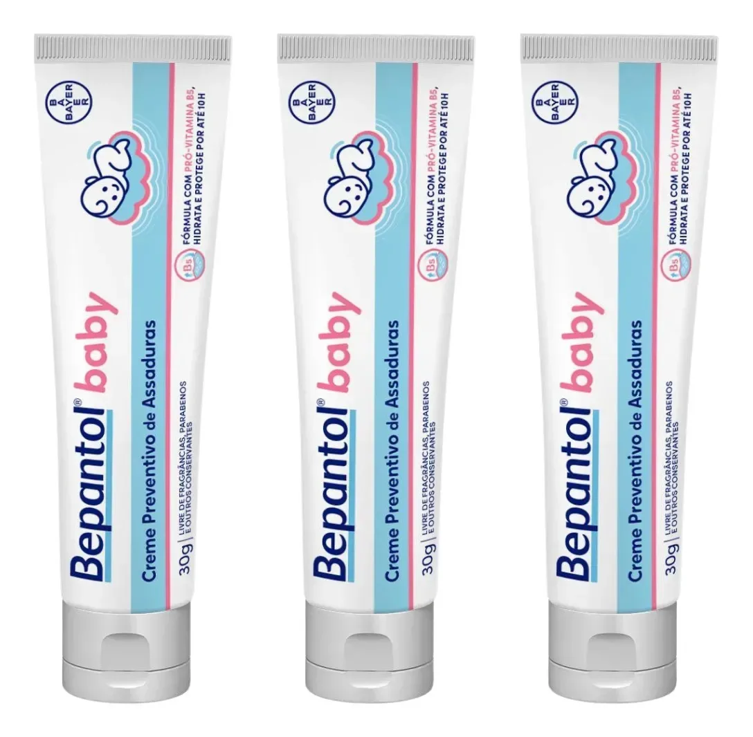 Kit 3 Pomadas Bepantol Baby Assaduras 30g