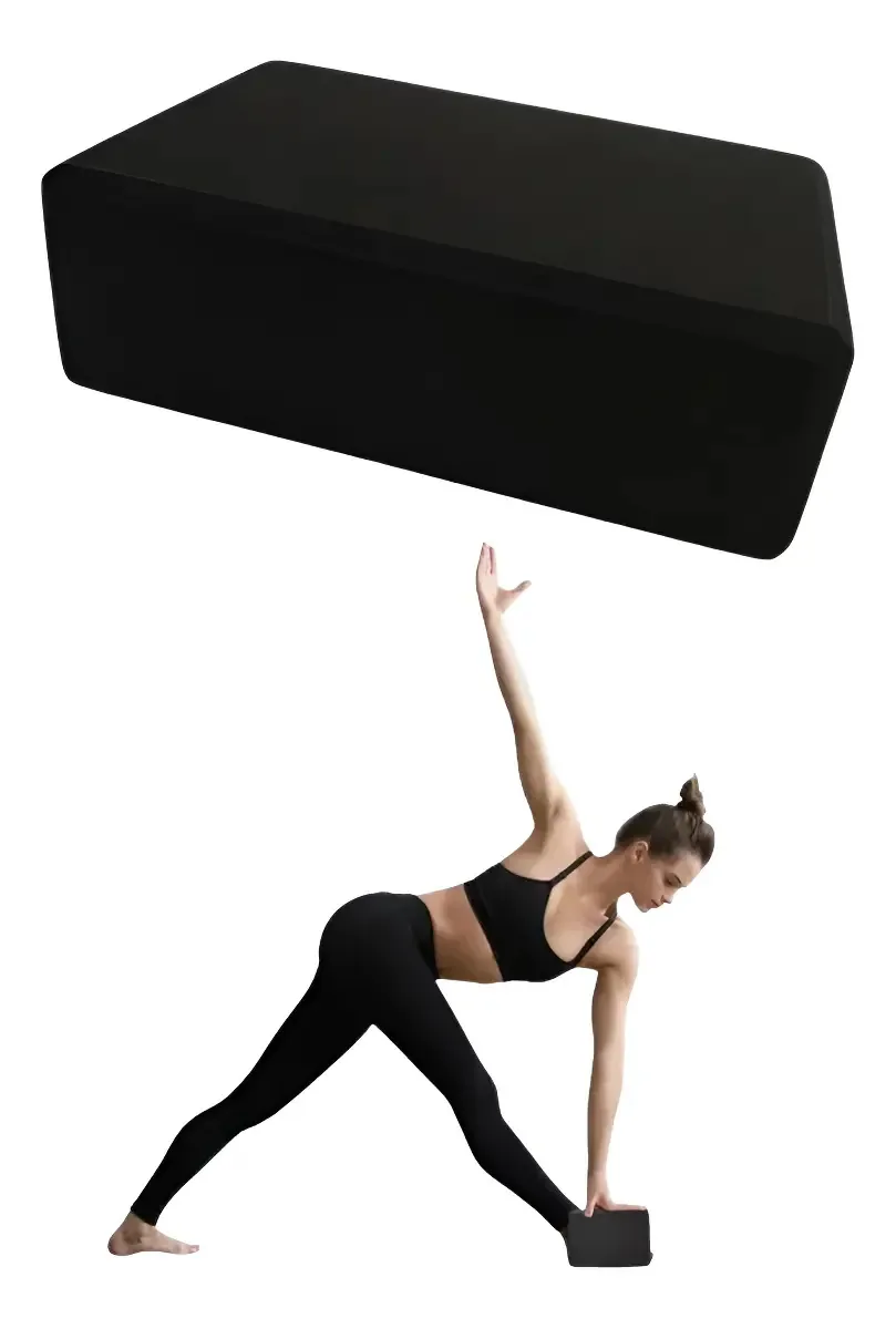 Bloco de Yoga Evamax Preto EVA Antiderrapante 23x15x8cm