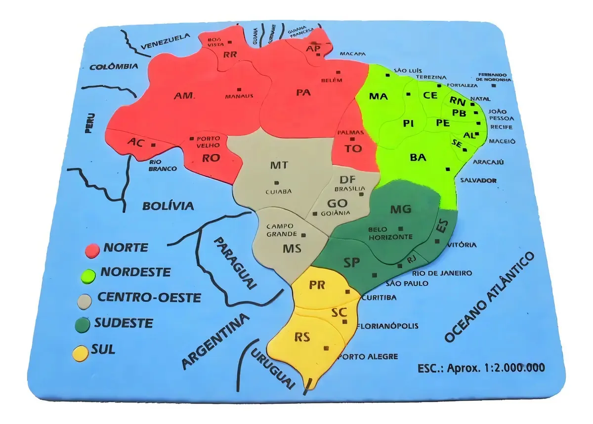 Cartela Mapa Do Brasil