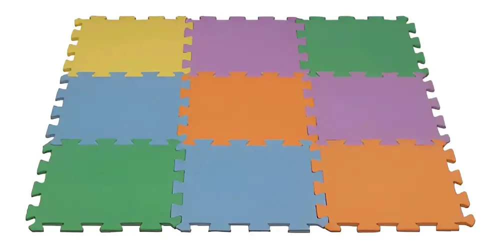 Tapete Eva Infantil Tatame 28x28cmx8mm Color 9 Pecas Evamax Cor Colorido Liso