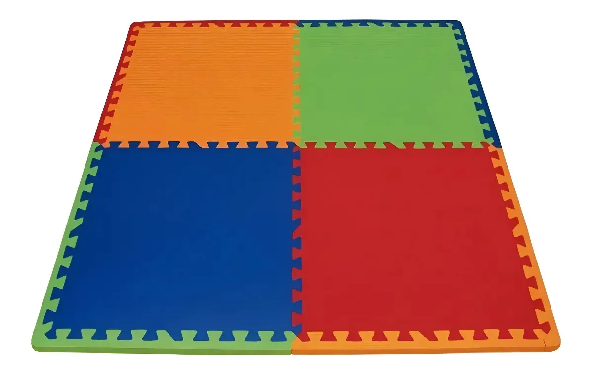 Tapete Eva Evamax 52x52cm 10mm Antiderrapante Infantil Colorido 4pcs