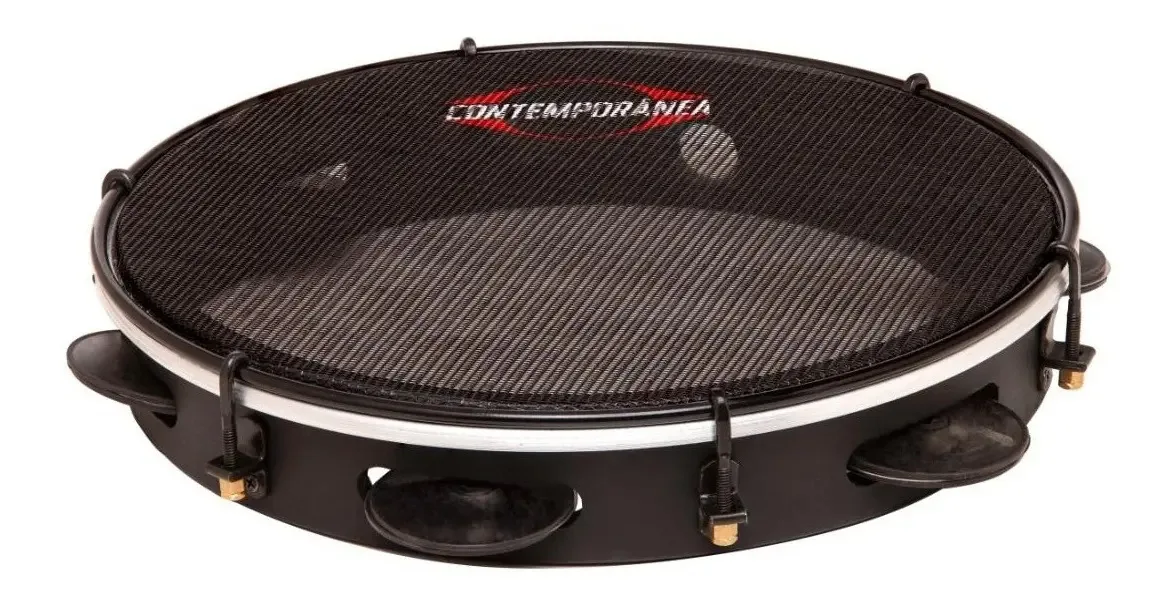 Pandeiro De Estudo Contemporânea 12 Black Mudo Pad02pbk