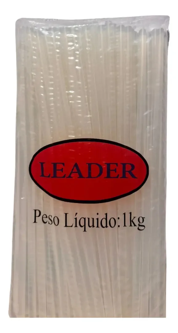 Bastão Cola Quente Leader Transparente 7.4mm 30cm 1kg