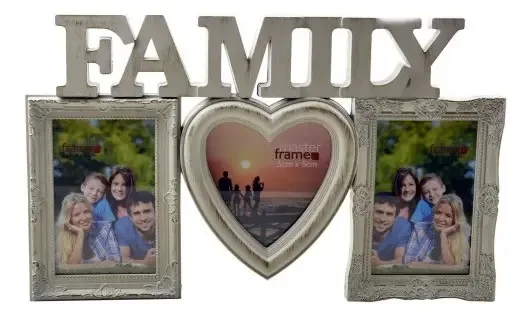 Porta Retrato Decorativo 3 Fotos Family