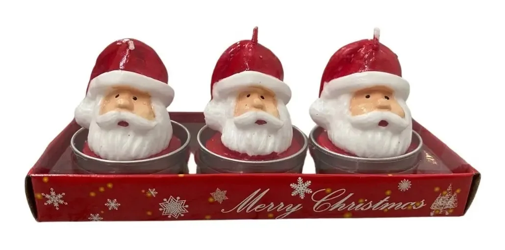 Kit Velas Arvore De Natal 3,6x5cm 3un Rmi7022 Rio Master