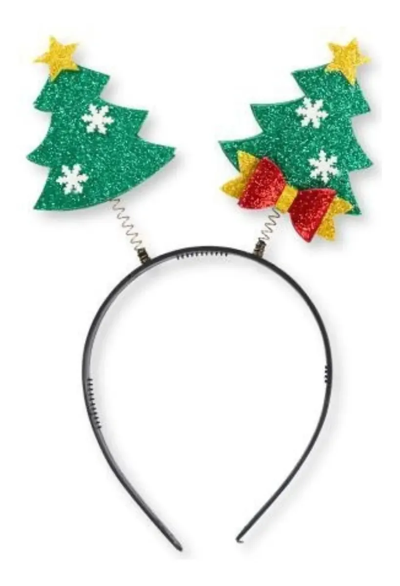 Tiara Arvore De Natal Glitter Eva Cor Verde