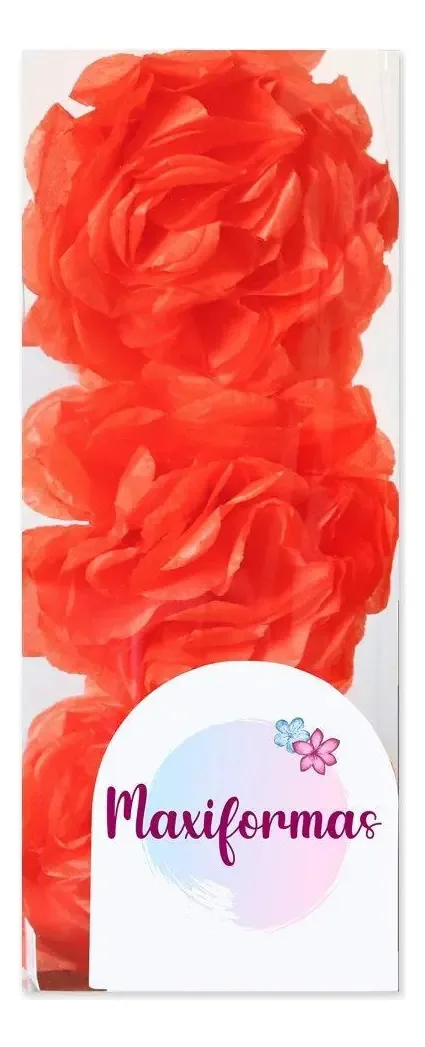 Flor Decorat Papel Manteiga Coral
