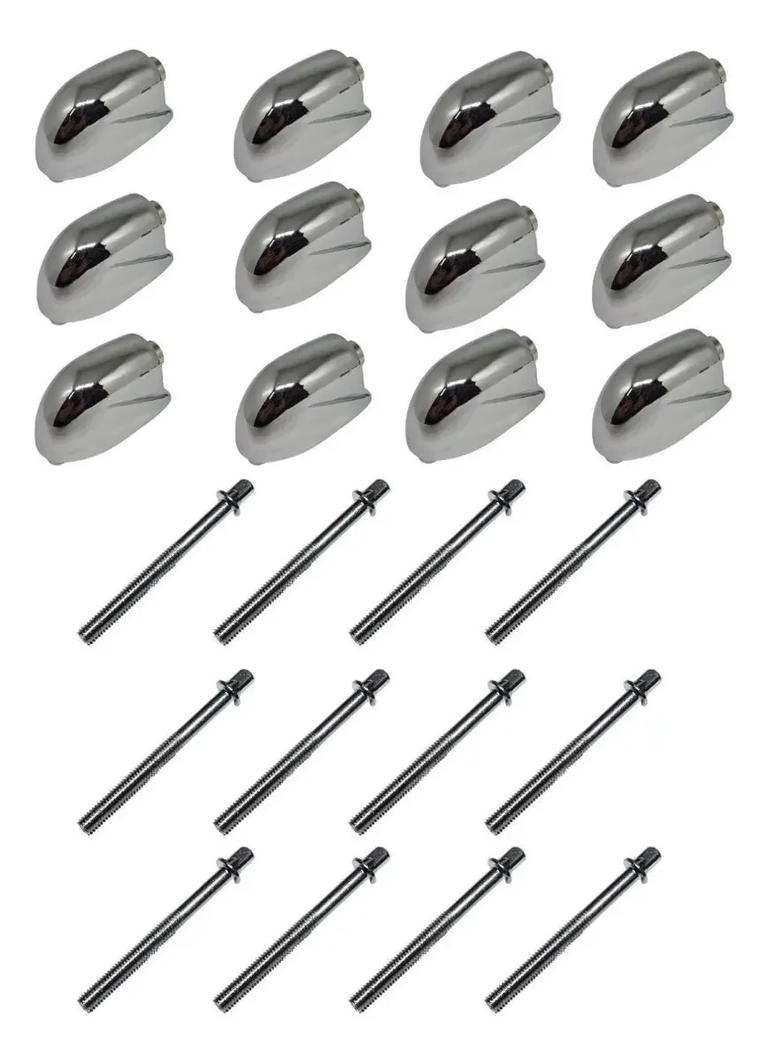 Kit 12 Canoas Caixa Cromo 19.08 + 12 Parafusos 55mm X 6mm