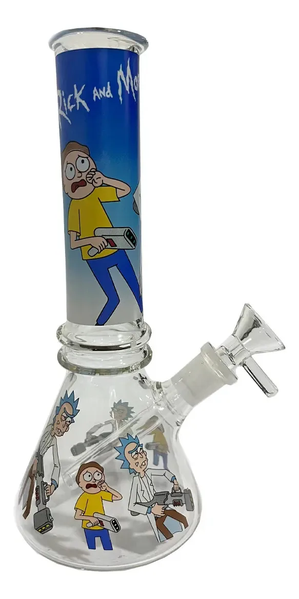 Bong De Vidro Médio Rick And Morty 20 Cm Colecionável