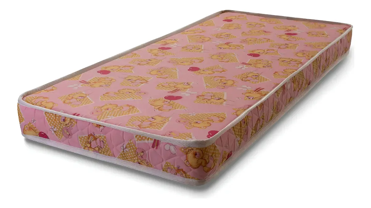 Colchão De Berço Espuma D18 Pro Confort Baby 70x130x10 Rosa