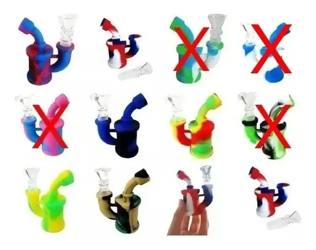 Mini Bong Silicone C/ Bowl De Vidro 9 Cm