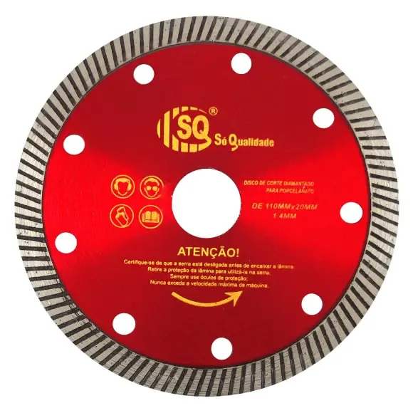 Disco Diamantado SQ de Corte Para Porcelanato 110mm
